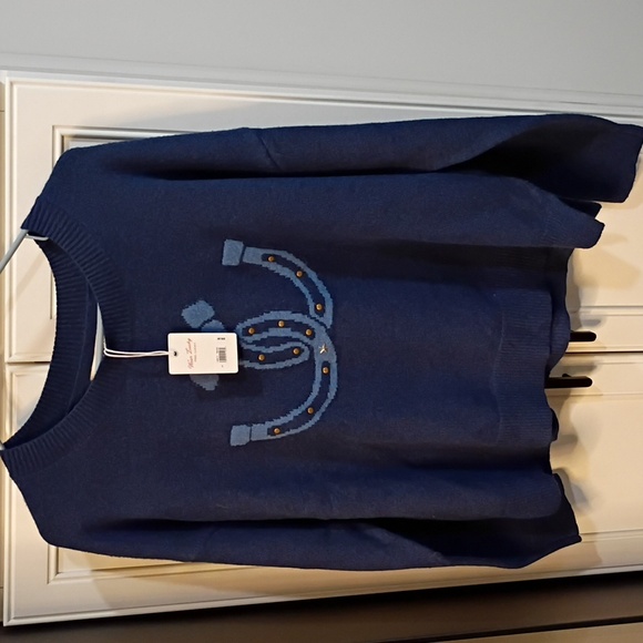 New! Lucky Brand Horseshoe Crewneck Size Large - Picture 3 of 8